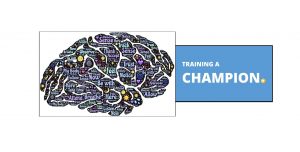 brain filled will wellness words, Training A Champion Logo